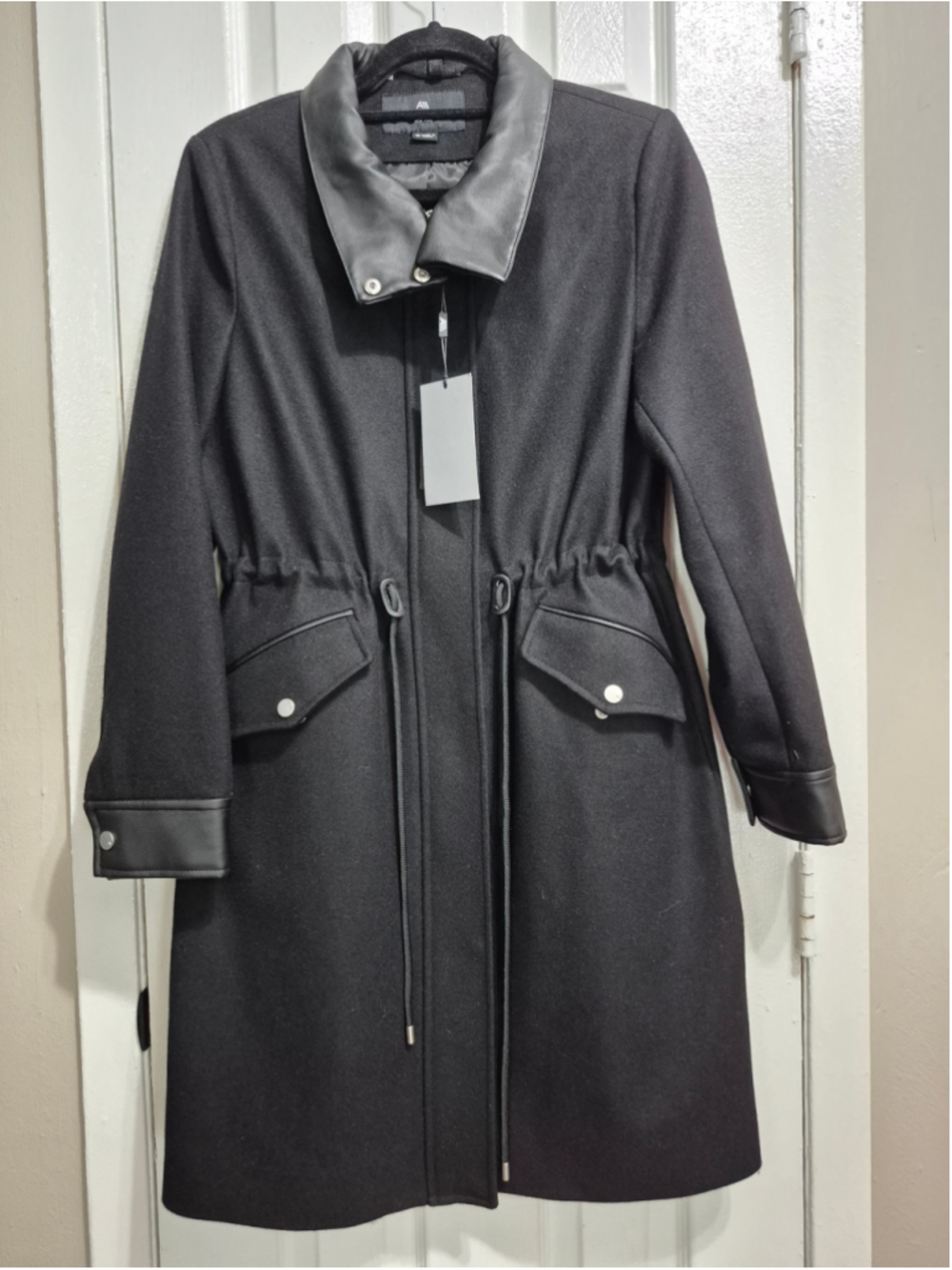 Women's Andrew Marc Wool Blend Coat Black Size S